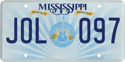 MS license plate JOL097