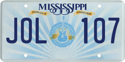 MS license plate JOL107