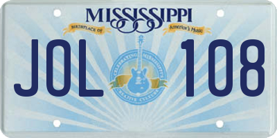 MS license plate JOL108