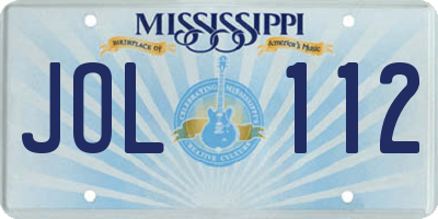 MS license plate JOL112