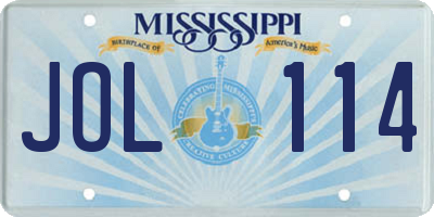 MS license plate JOL114