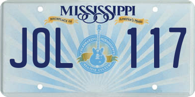 MS license plate JOL117