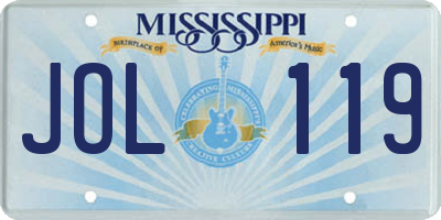 MS license plate JOL119