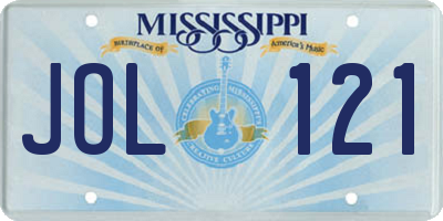 MS license plate JOL121
