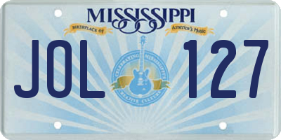 MS license plate JOL127