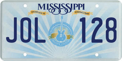 MS license plate JOL128