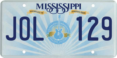 MS license plate JOL129