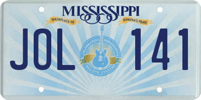 MS license plate JOL141