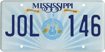 MS license plate JOL146