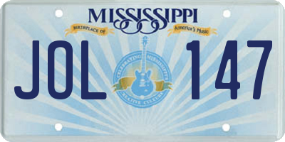 MS license plate JOL147