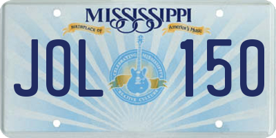 MS license plate JOL150