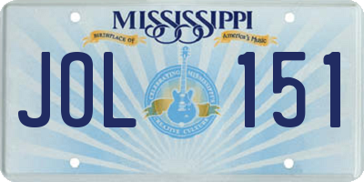 MS license plate JOL151