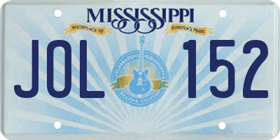 MS license plate JOL152