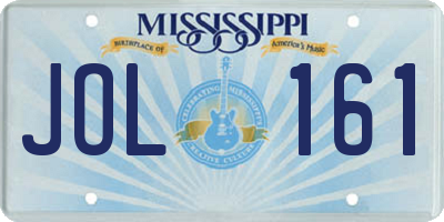 MS license plate JOL161