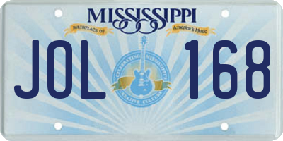 MS license plate JOL168