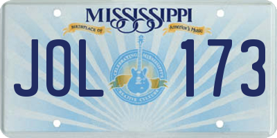 MS license plate JOL173