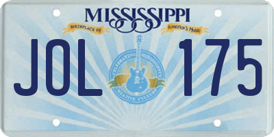 MS license plate JOL175