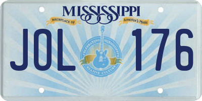MS license plate JOL176