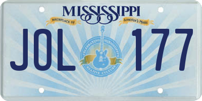 MS license plate JOL177