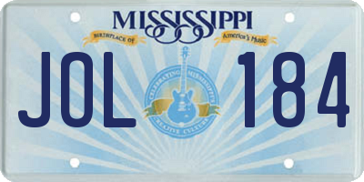 MS license plate JOL184
