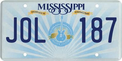 MS license plate JOL187