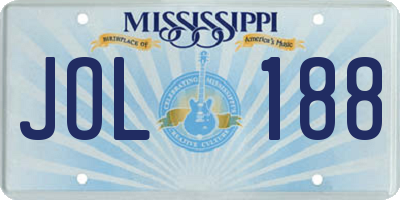 MS license plate JOL188