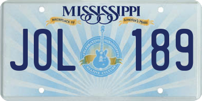 MS license plate JOL189