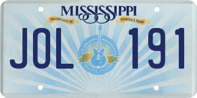 MS license plate JOL191