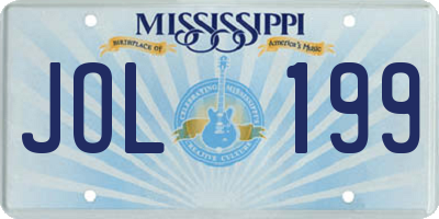 MS license plate JOL199