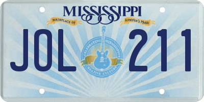 MS license plate JOL211