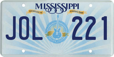 MS license plate JOL221