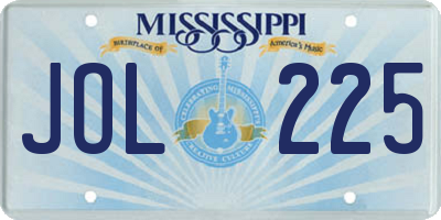 MS license plate JOL225