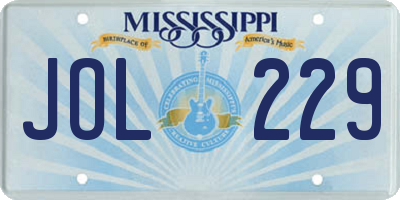 MS license plate JOL229