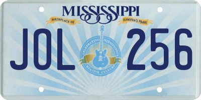 MS license plate JOL256