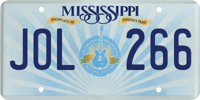 MS license plate JOL266