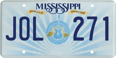 MS license plate JOL271
