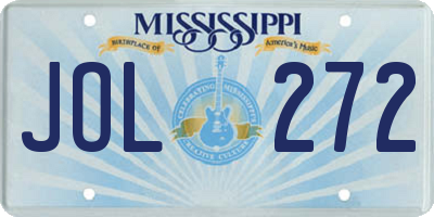 MS license plate JOL272