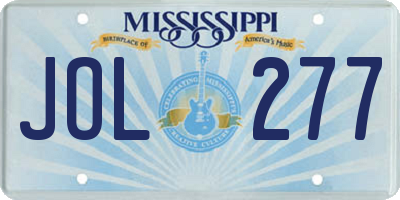 MS license plate JOL277