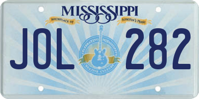 MS license plate JOL282