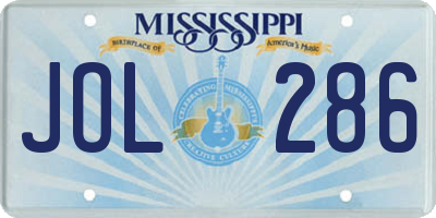 MS license plate JOL286