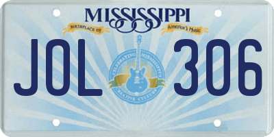 MS license plate JOL306