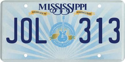MS license plate JOL313