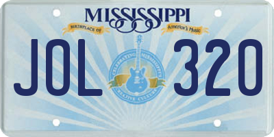 MS license plate JOL320