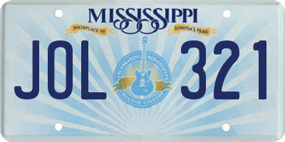 MS license plate JOL321