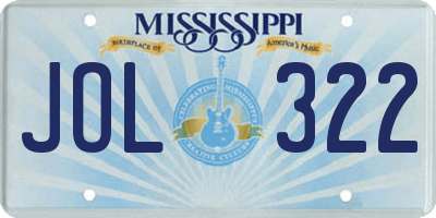 MS license plate JOL322