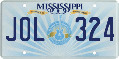 MS license plate JOL324