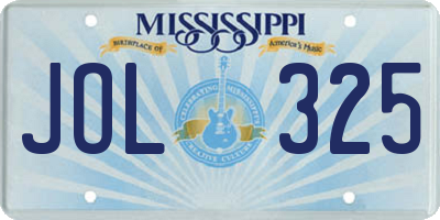 MS license plate JOL325