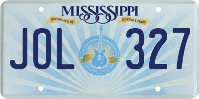 MS license plate JOL327