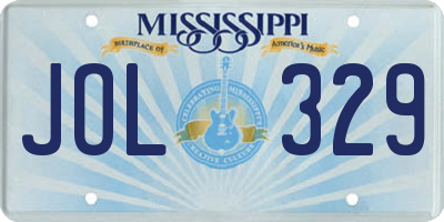 MS license plate JOL329