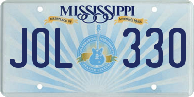 MS license plate JOL330